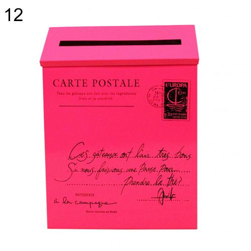 Retro Metal Mailboxes Wall Mounted Mail Box Mailbox Bucket Newspaper Letter Box Post Garden Decoration Garden Supplies: 12
