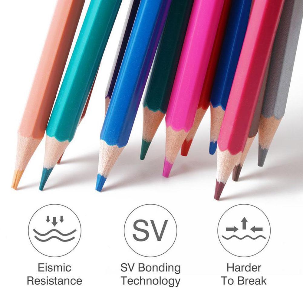 Lápiz de madera de colores Kawaii para niños, grafiti de madera para dibujar, suministros de pintura de arcoíris para la escuela, 12/24 colores