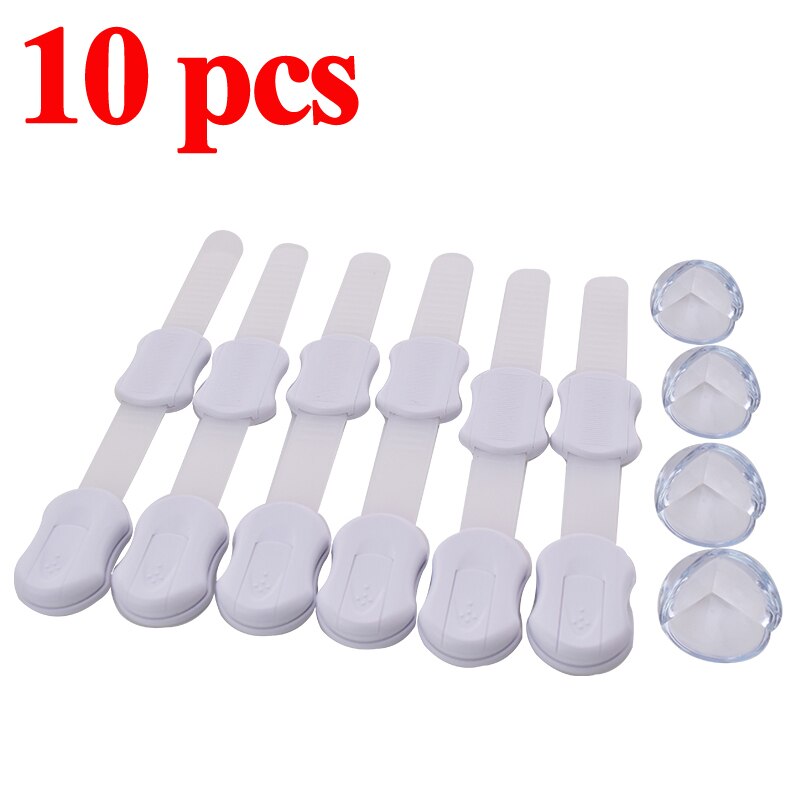 TUSUNNY 10 Pcs/Lot Baby Safety Protection Set Baby Safety Lock Protective drawer protector Children Anticollision Edge & Corner