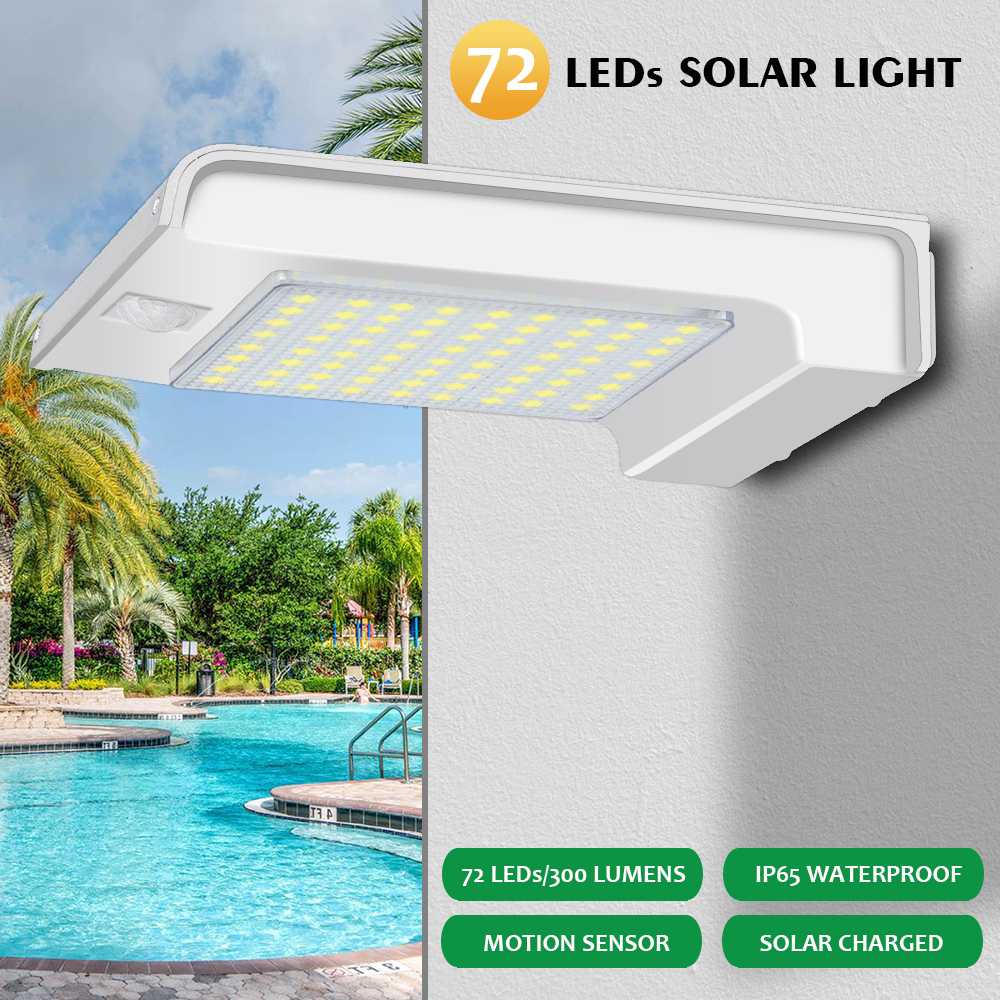 72 LED Solar Power PIR Motion Sensor Wall Light LED Solar Light Bulb Outdoor Garden Lamp ForHome Garden Security Lamp Wall light