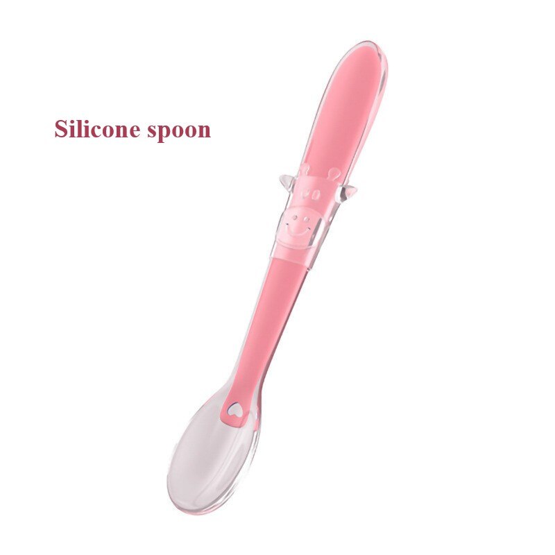 Soft Silicone Baby Feeding Spoon with Hygienic Storage Case – Pink main image 1