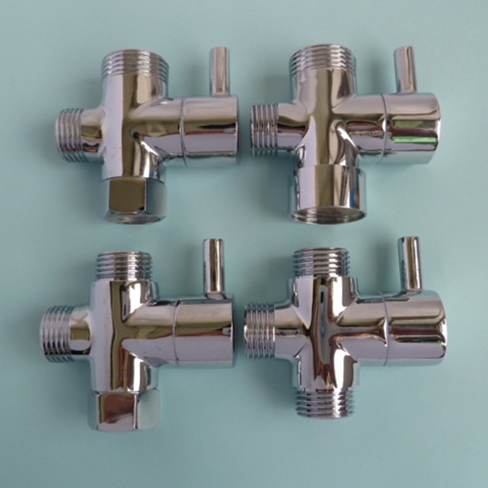 Three-way Water Diverter T-shaped Adapter Shower Diverters Connector Toilet Bidet Water Separator Faucet Splitter Valve