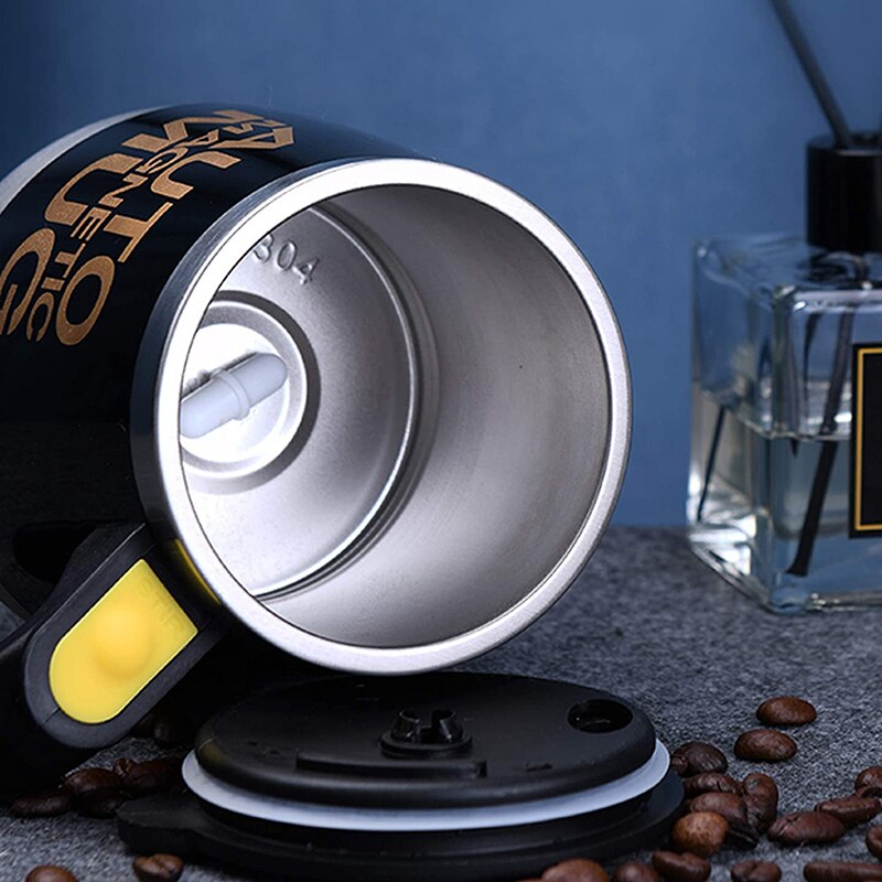 Self Stirring Coffee Mug Cup Electric Stainless Steel Automatic Self Mixing & Spinning Home Travel Mixer Milk Whisk Machine Cups