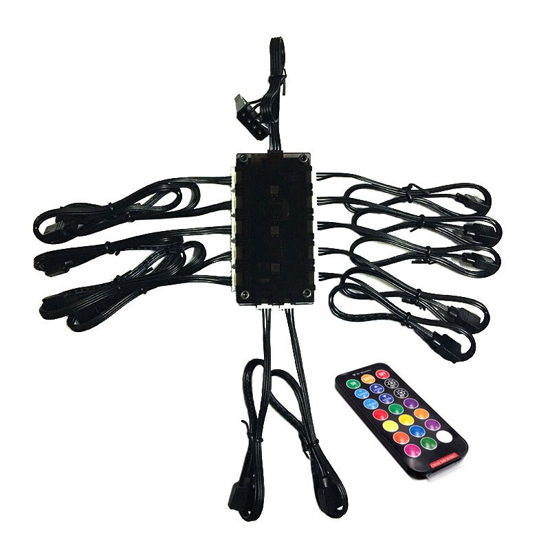 C.M Computer Interior Decoration Components Of Main Box Connectors 4/6PIN Conversion LED strip 3PIN 1to12 RGB Remote Controller