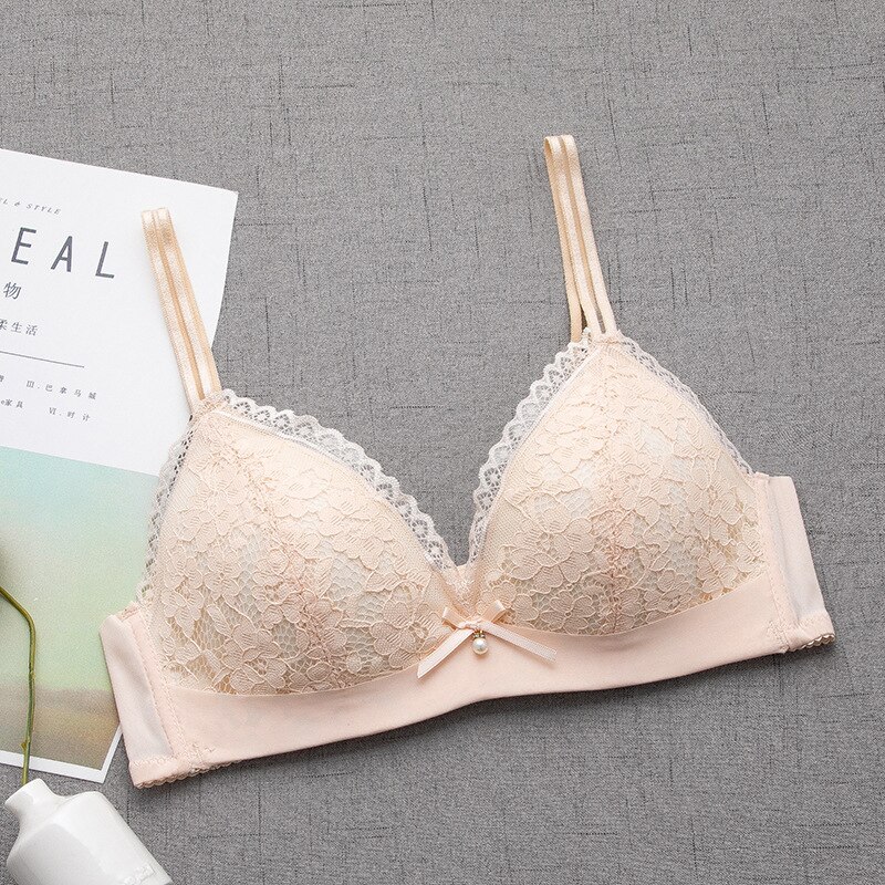 Girl Bra Beautiful Lace Pattern Bra Underwear Wireless Small Chest Gather Summer Thin Comfortable And Adjustable Girl Bra: Bra 4 / 14