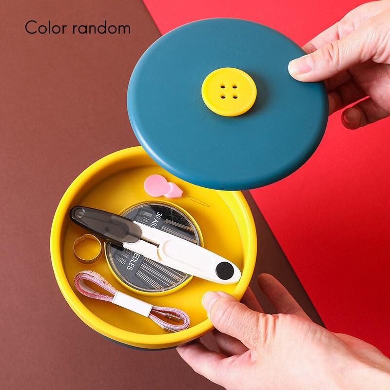 Portable Sewing Box Set Household Multifunctional Sewing Bag Household Round Sewing Needle Button Storage Box