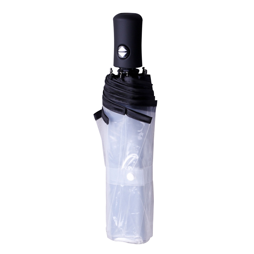 Parapluie Portable Transparent et automatique, Triple pliage, Anti-vent, , Durable, plage, plein air, voyage, dôme à bulles,: Black