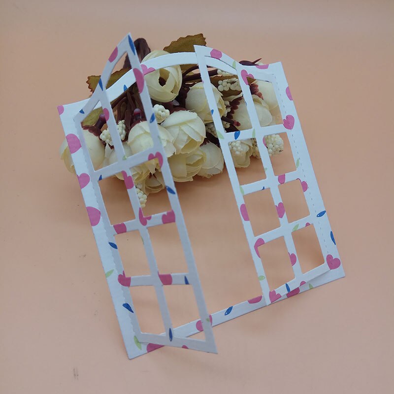 3D Window Door frame background Cutting Dies Scrapbooking Dies Metal Embossing Stamps and die for Card Making DIY