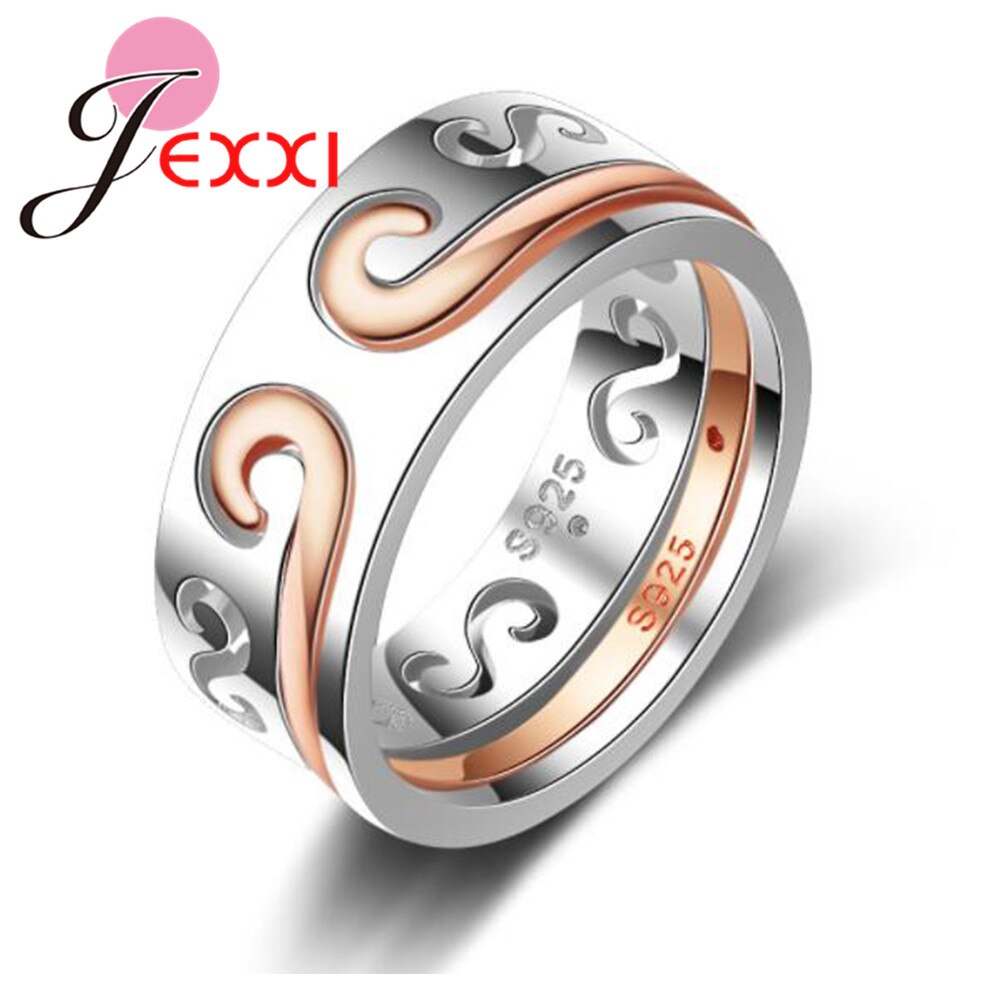 Klassische ringe im sun-wukong-stil, 2 stück, roségoldfarben, 925 aus sterlingsilber, exquisiter schmuck für damen und herren