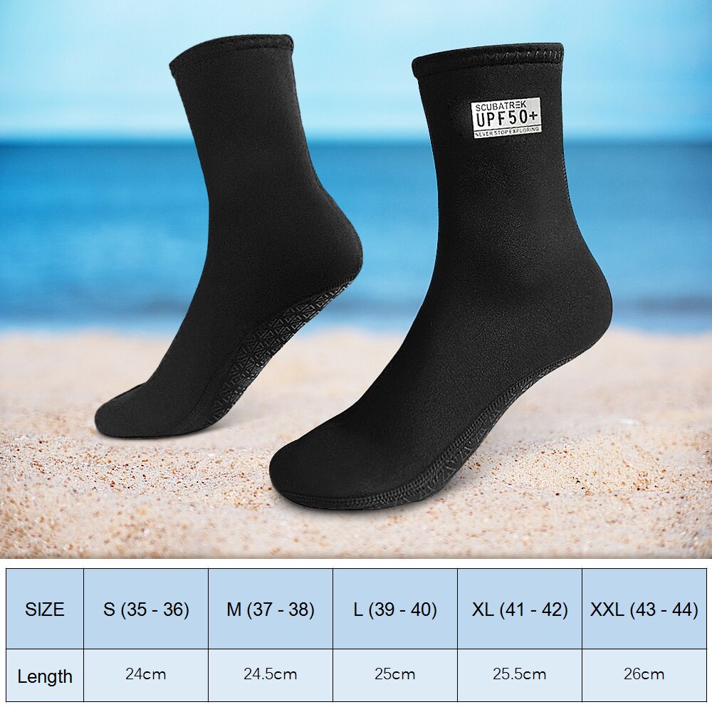 3mm Neoprene Diving Socks Anti Slip UV Protection Beach Water Socks for Kayaking Surfing Snorkeling Sailing Scuba Diving
