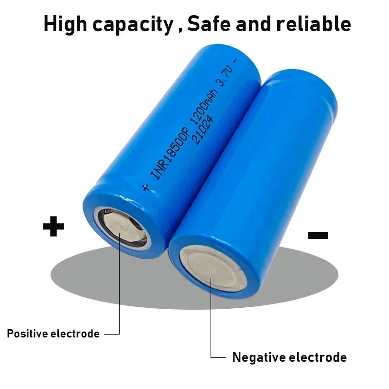 18500 Battery 3.7V 1200mAh Rechargeable Lithium-ion Battery, 3.7V Special Lithium-ion Battery for Strong Light Flashlights
