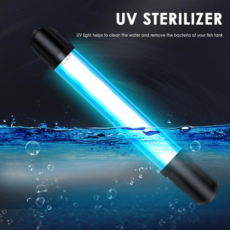 Esterilizador de luz UV sumergible para acuario decoraciones de acuario para el hogar, estanque, tanque de peces, germicida, esterilización limpia, colgante de lámpara, 110/220V