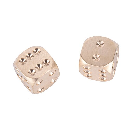 Gold Brass Solid Dice Manual Grinding Bar Dice Toys Game Entertainment Accessories 13mm