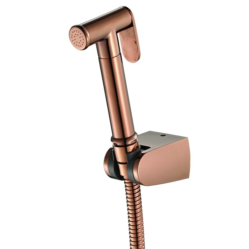 Rose Gold Hand Held Bidet Sprayer Stainless Steel Douche Kit Toilet Bidet Shattaf Copper Valve Jet Set Shower Head: Yellow