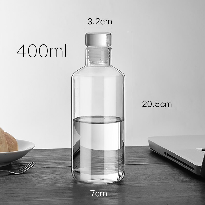 Bærbar vandflaske udendørs glasvandflaske krystal gennemsigtig botella para agua husholdningsartikler  yy50wb: 400ml