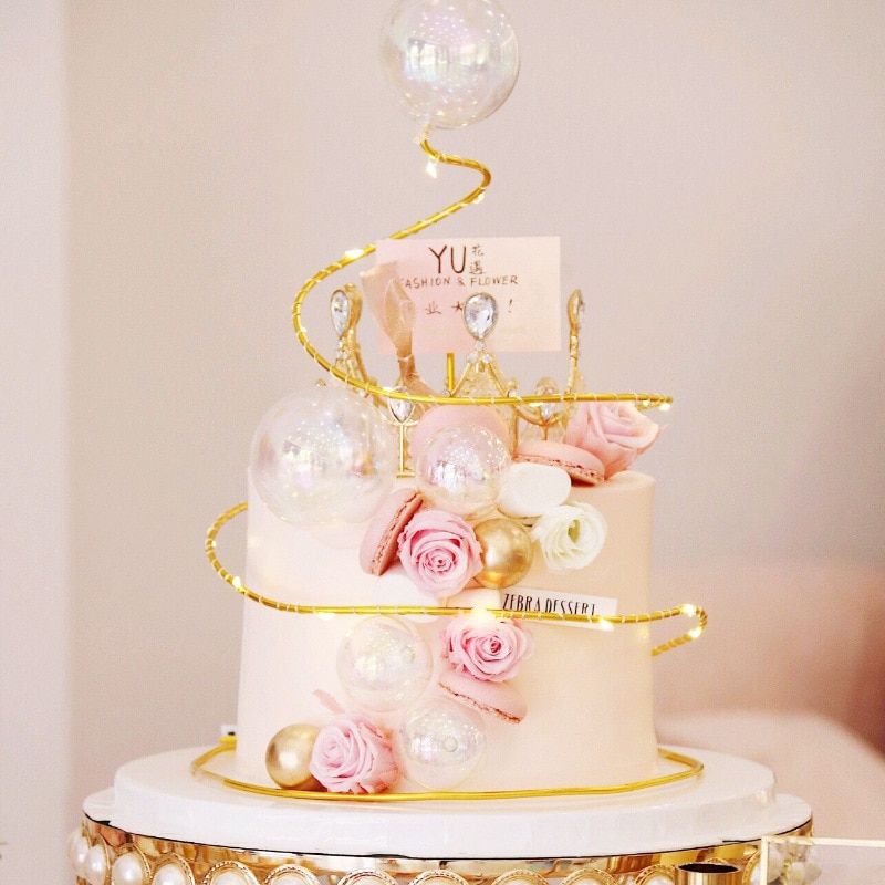 Cakelove Diamant Metalen Draad Frame Cake Topper Cupcake Party Voor Bakken Verjaardag Decoratie Taart Decoreren Gereedschappen Bakken