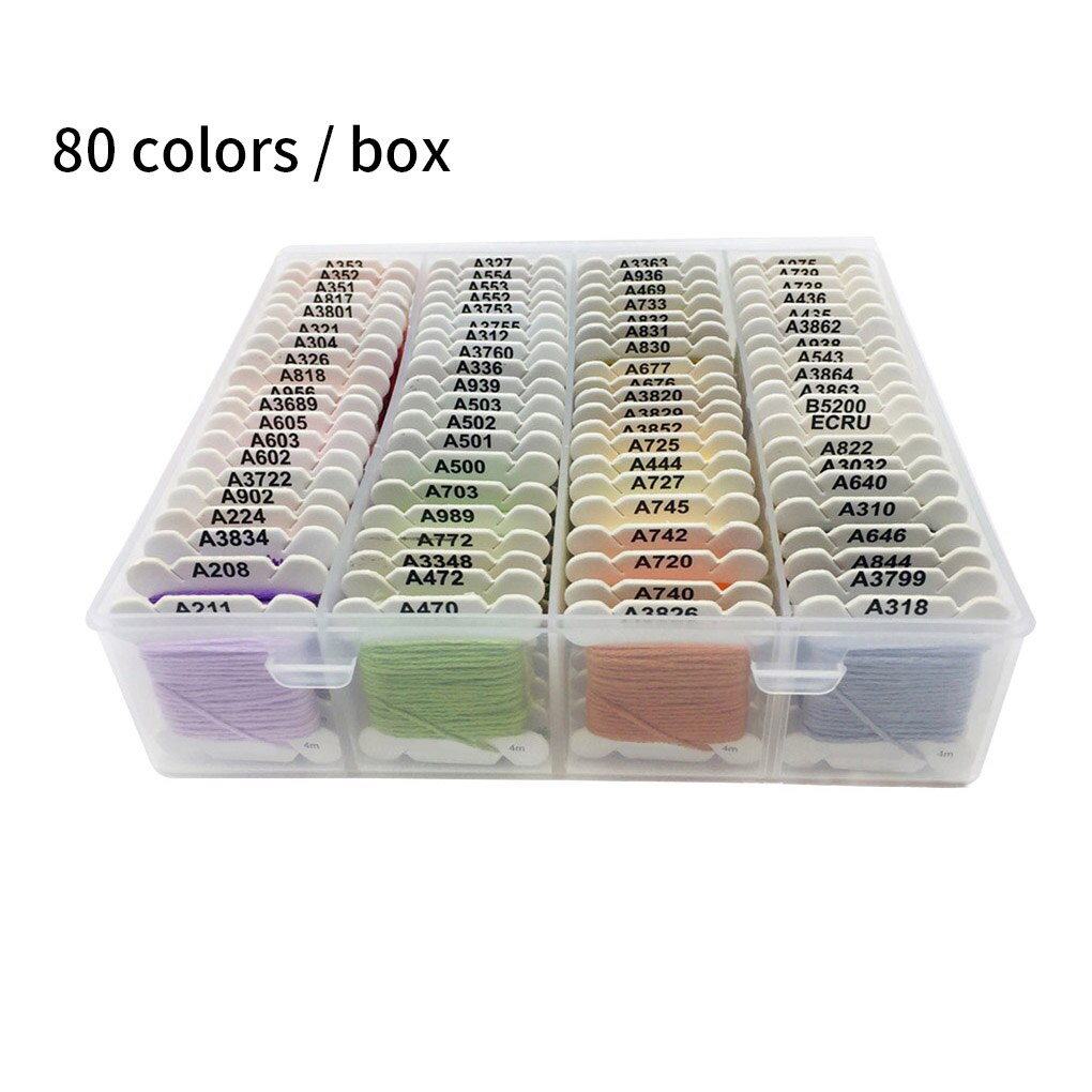 80 Colors 4m Embroidery Floss Set Handicraft DIY Cotton Material Sewing Line Sewing Quilting Threads Lines Kit Color Random: Default Title