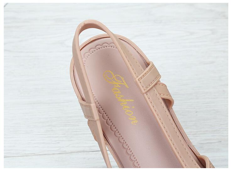 Eoeodoit jelly pumps sandaler sommer med kiler hæl vandsko kvinder sommer slip on spidse tå mid hæl sandaler pumps sko