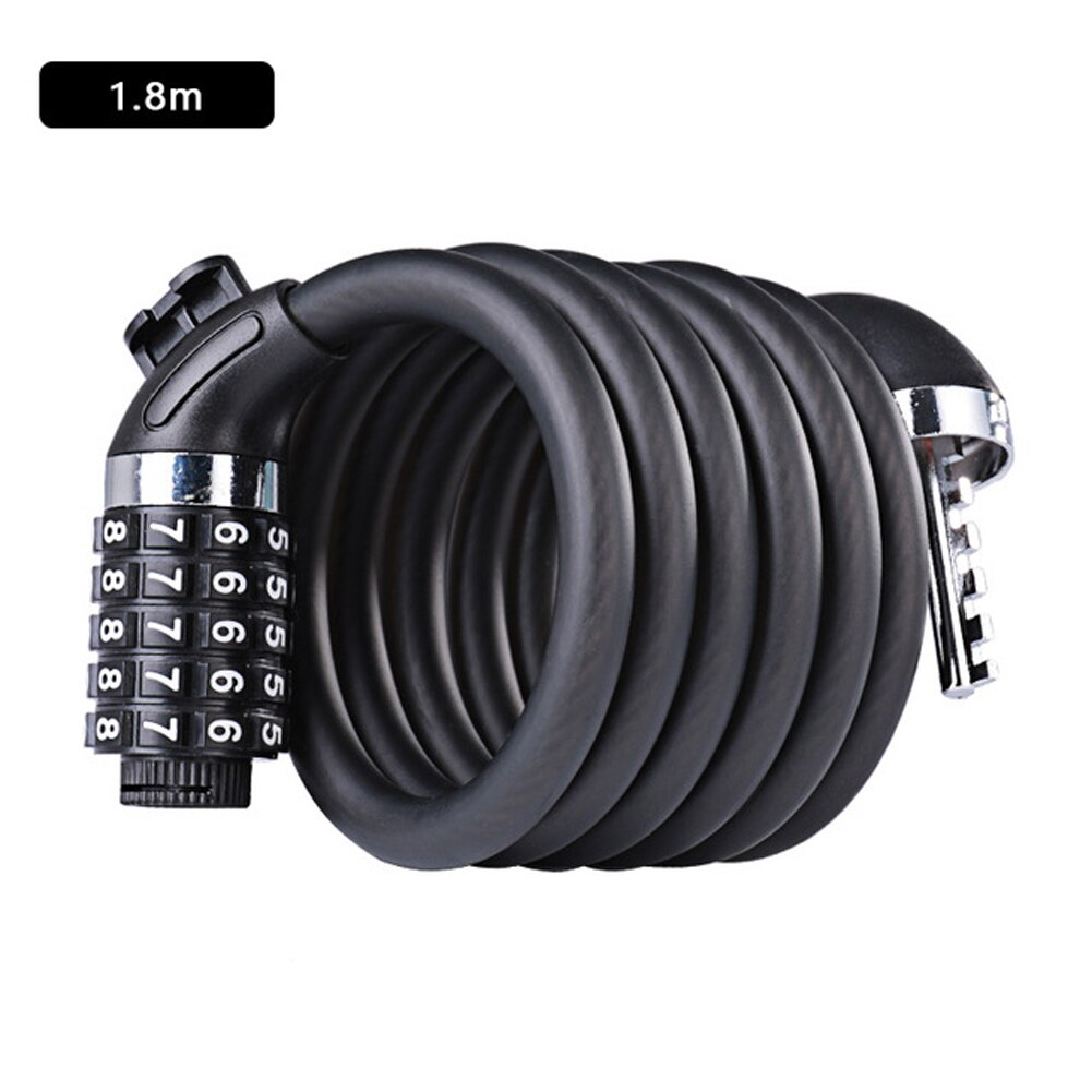 Bike 1.2m Chains Blocks and anti-theft Cord Cable Lock Tough Security Coded Steel Wiring Bicycle Lock 5 Digit Code Combination: Password style 1.2m