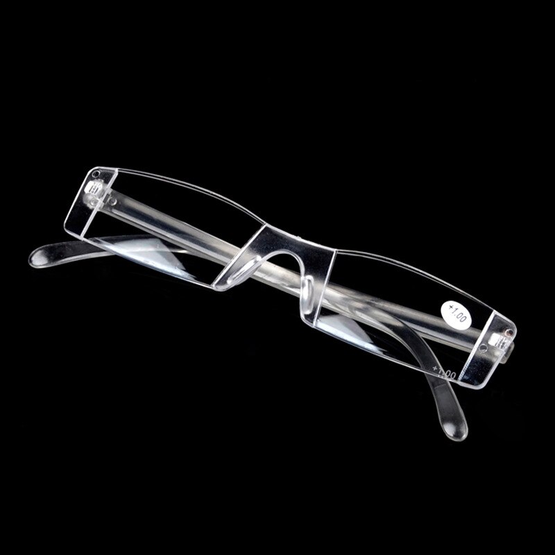 Elbru Mannen Vrouwen Integraal Randloze Leesbril Ultralight Hars Lens Vergrootglas Eyewear Presbyope Bril Dioptrie + 1.0 4.0: +200