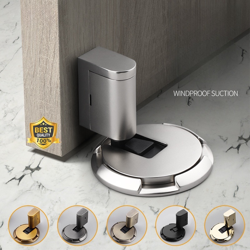 Heavy Duty Magnetic Door Stopper Mechanical Door Stop Adjustable Door Holder Non-punch Sticker Door Stop Furniture Door Hardware