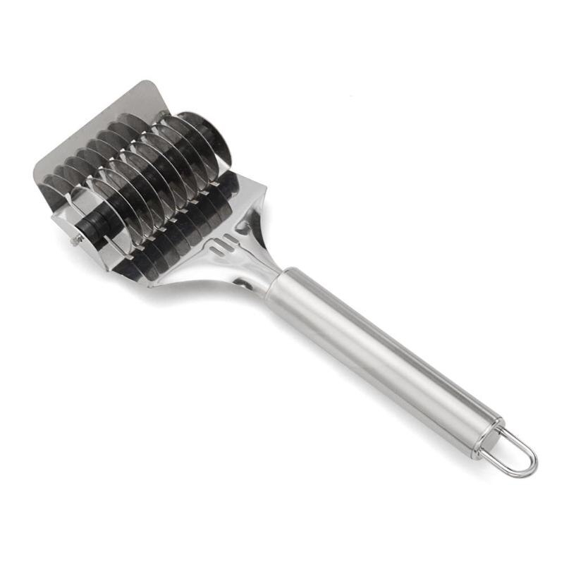 Flexible Stainless Steel Vegetable Roll Crusher Noodle Maker Lattice Roller Docker Dough Cutter Kitchen DIY Dough Cutting Tools