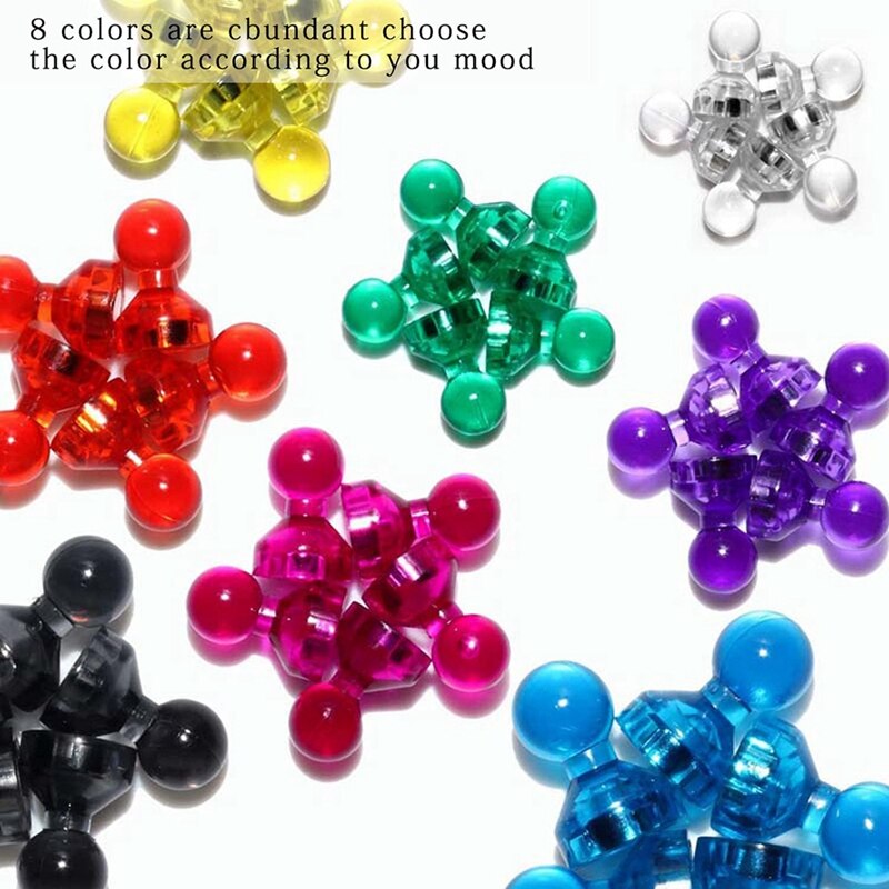144 Pieces 8 Color Whiteboard Magnets,Push Pin Magnets,Suitable for Fridge Dry Erase Boards,Whiteboards,Homes,Kitchens