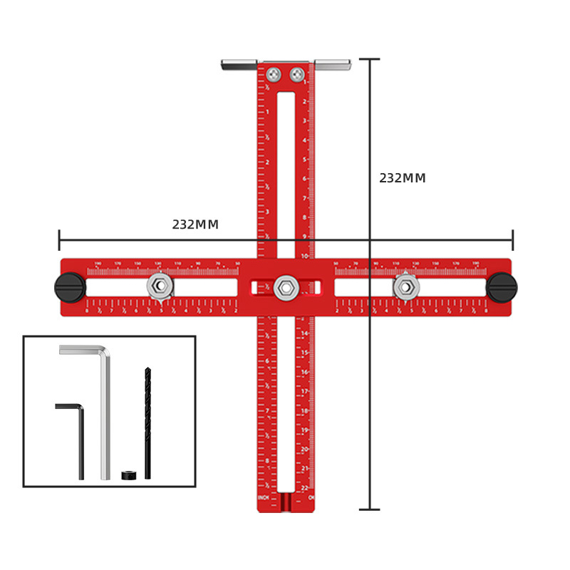 Plantilla de hardware para gabinete, plantilla de manija de gabinete ajustable, localizador de punzón, guía de taladro para perillas, manijas, instalación de gabinete con cajones
