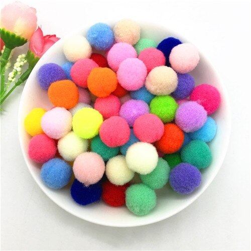 Pompom ballen glitter 10-30mm pompons vroeg leren kerst huisdecoratie handgemaakte knutselen scrapbooking pop diy 20g: Mengkleur 15mm