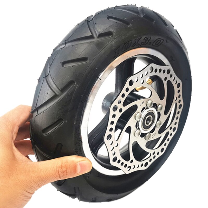 10 Inch Vacuum Tire 10X3.0 Electric Scooter Rear Tire with Wheel Hub Disc Brake Set Scooter Back Tyre