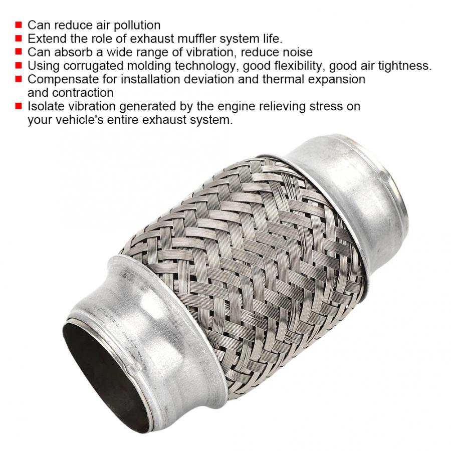 38 x 102mm 1.5 x 4in Stainless Steel Exhaust Flexible Pipe Flexi Joint Repair Tube Car Accessories automobiles