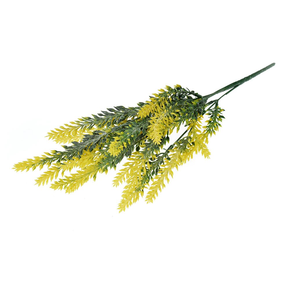 1 bunch/25branches plastic artificial flower plant lavender bouquet for wedding party home decoration DIY wreath scrapbook craft: YELLOW