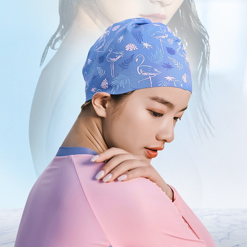Vrouwen Professionele Badmuts Lang Haar Beschermen Watersport Waterdichte Bedrukte Zwembadhoed