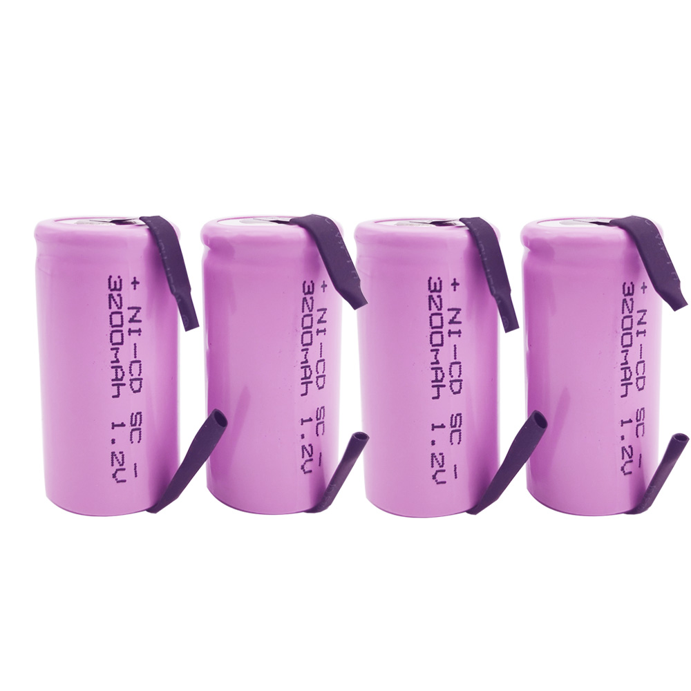 10/12/15/20 peças sc 1.2v 3200mah bateria recarregável sub c ni-cd célula com abas de soldagem para furadeira elétrica chave de fenda bosch