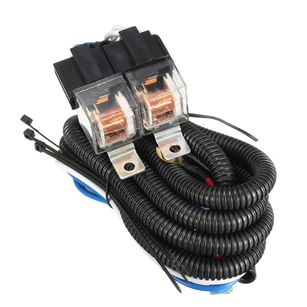 H4 Headlight Headlamp H4 Light Bulbs Relay Wiring Harness 2 Ceramic Socket Plug wiring harness