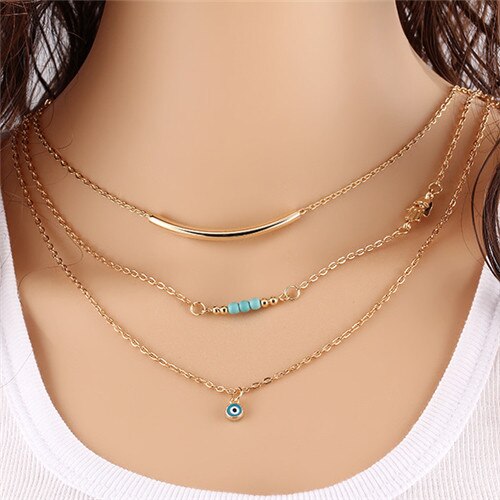 Gold Color Multilayer Coin Tassels Lariat Bar Necklaces Beads Choker Feather Pendants Necklaces For Women Bijoux: Style 8