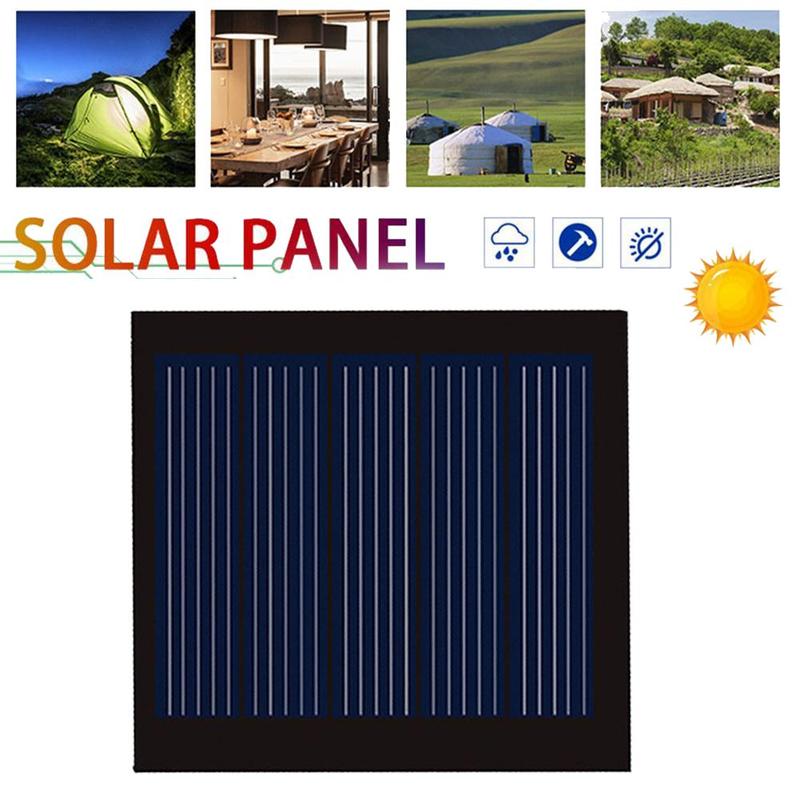 Mini panneau solaire rond noir 2.5v 110ma | Colle polycristalline, outil de Camping, bricolage Portable silicium, charge d'extérieur B K6Z4 51.5*48mm