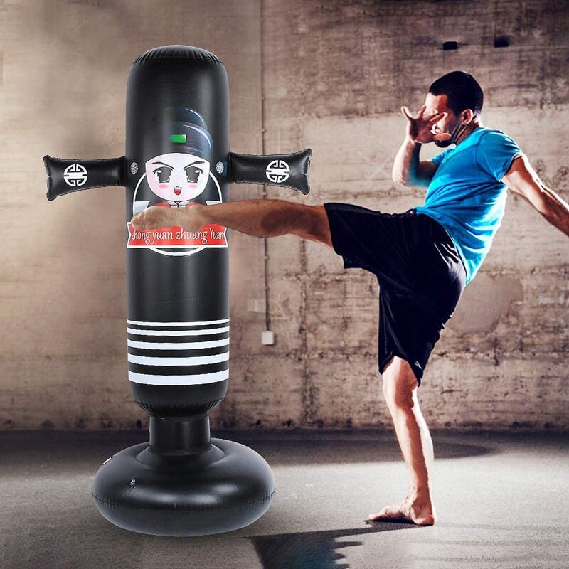 Inflatable Kids Punching Bag Inflatable Boxing Punching Bag for Practicing Karate Taekwondo MMA Relieve Pent Up Energy