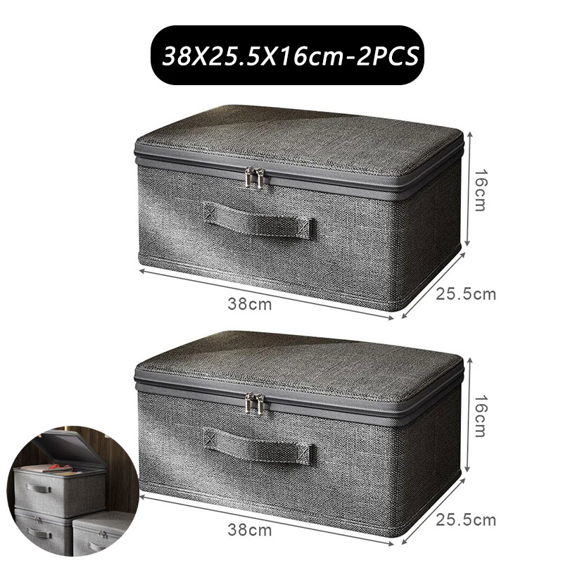 Clothes storage box with zipper Large Capacity Folding Clothes Quilts Organizer Bag Wardrobe Organizer Underwear Storage Box: Orange