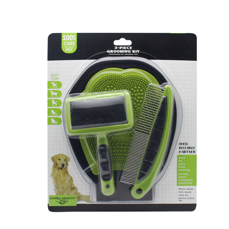Cepillo de pelo para perros y gatos, guante de aseo para perros, Juego de cepillos de limpieza para baño, Golden Retriever, Bulldog Francés, suministros para mascotas