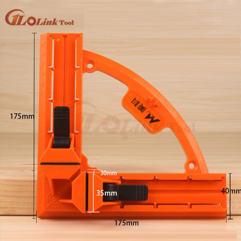 Adjustable 90 Degree Angle Clamp Right Angle Clip Plastic Corner Wooden Clamp Picture Frame Carpentry Clamps for Woodworking: Orange