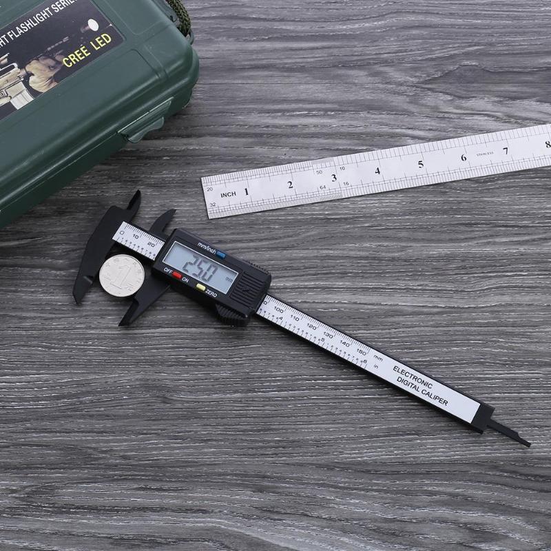 Vernier Caliper LCD Digital Display Ruler Measuring Instruments Tool Electronic Carbon Fiber Vernier Caliper Gauge Micrometer