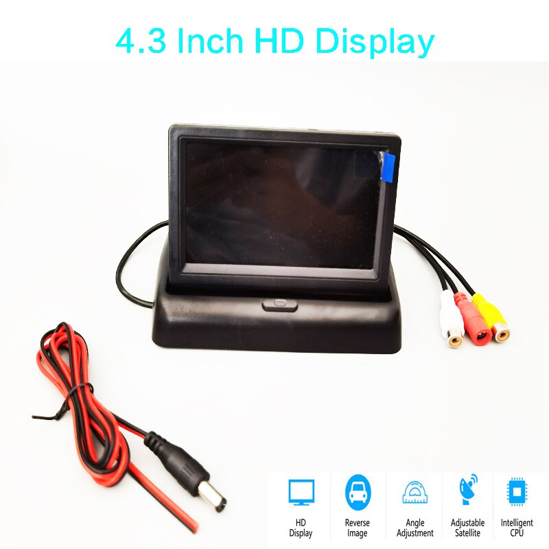 Car Monitor 4.3 inch Foldable TFT LCD Display Rear View Reversing Camera Mirror Parking Assistance Rearview Monitors NTSC PAL: 4.3-inch screen only