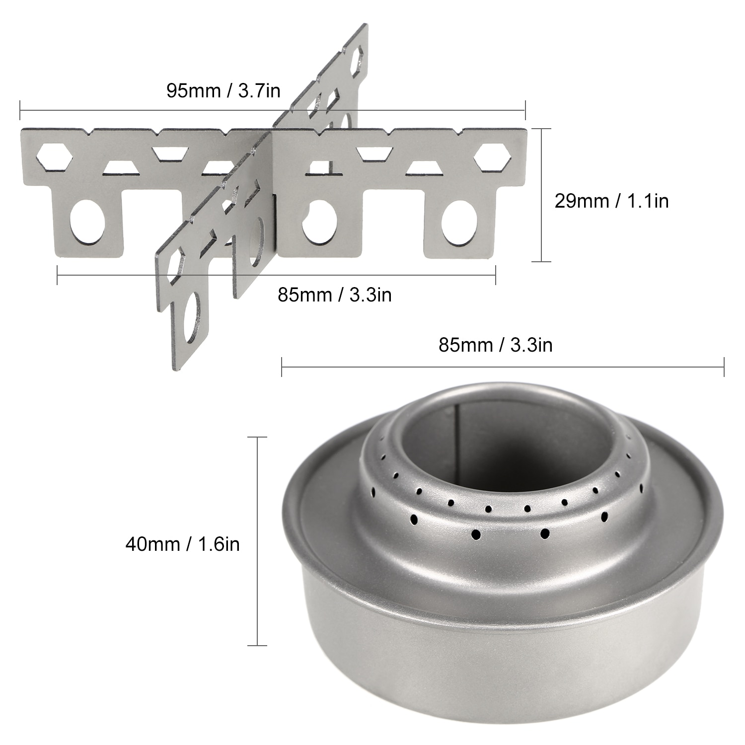 Titanium Alcohol Stove Outdoor Camping Titanium Mini Alcohol Stove with Cross Stand Stove Rack Support Stand Outdoor Stove