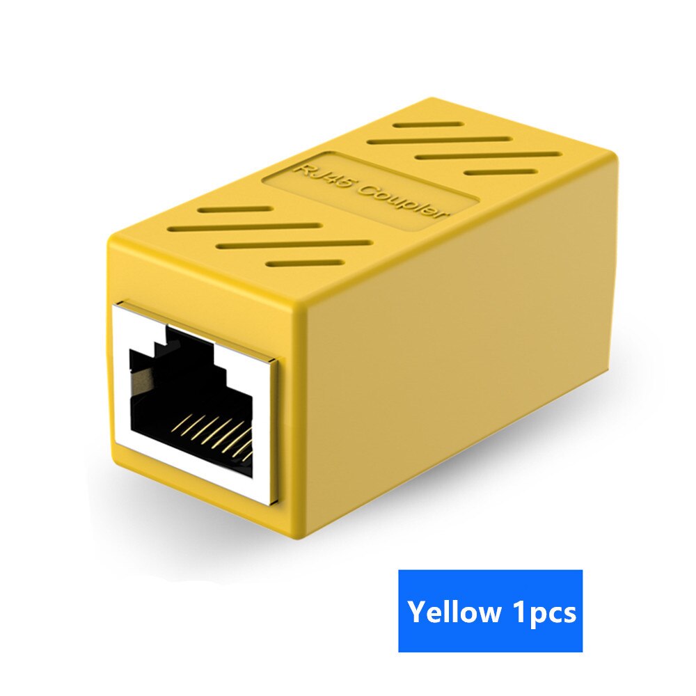 Cat7-conectores de red Lan RJ45 blindados, Cable Ethernet, adaptador divisor de enchufe Modular hembra a hembra: Shielding Yellow / 20pcs