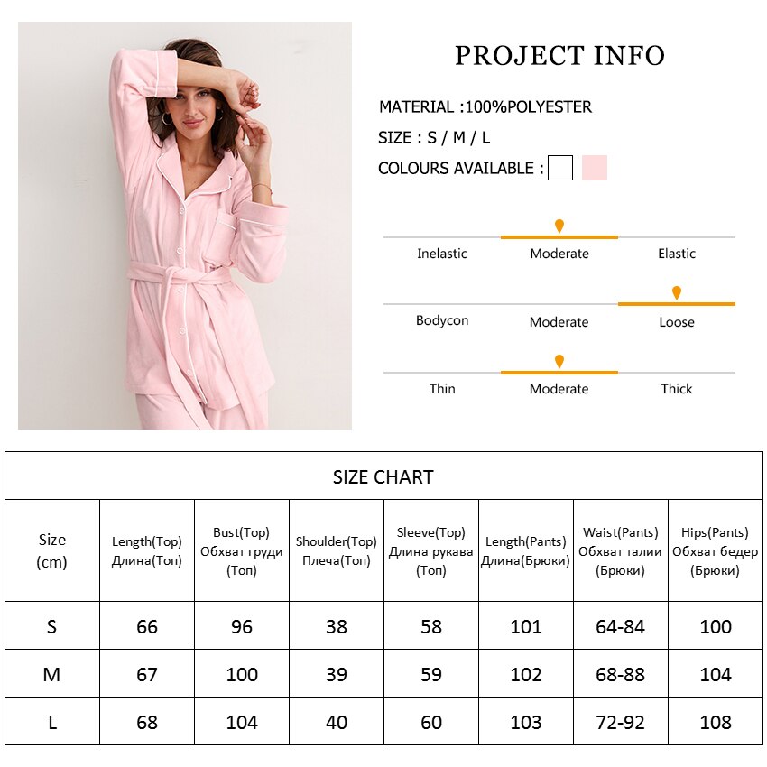 Hiloc – pyjama en velours tricoté pour femmes, ensemble avec pantalon, poches, manches longues, costume, simple boutonnage, vêtements de maison