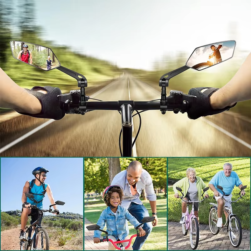 Reflector de espejo retrovisor para bicicleta, espejo de manillar giratorio ajustable, retrovisor transparente, accesorios para bicicleta y patinete eléctrico