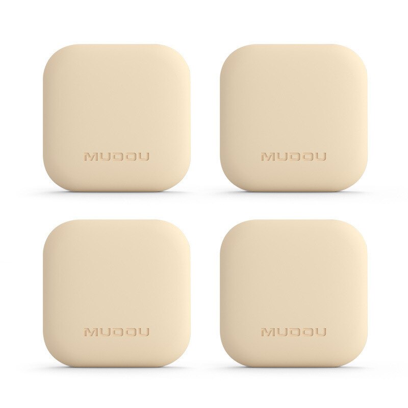 4-piece Air-soft Silicone Anti-collision Stickers Door Handle Anti-collision Pad Protection Cushion Door Rail Wall Guard: YELLOW-A