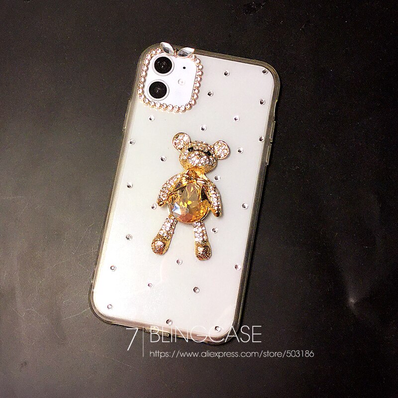 Diamond Bear Phone Case For Blackberry Keyone KEY2 KEY 2 LE KEYone Keyone Rhinestone Cover