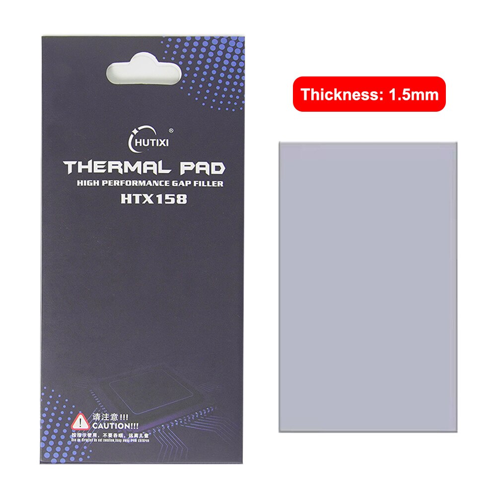 Dissipateur thermique en Silicone pour carte vidéo, 0.5/1.0/1.5/2.0/2.5mm, carte graphique CPU/GPU, dissipateur thermique, ventilateur: 1.5mm